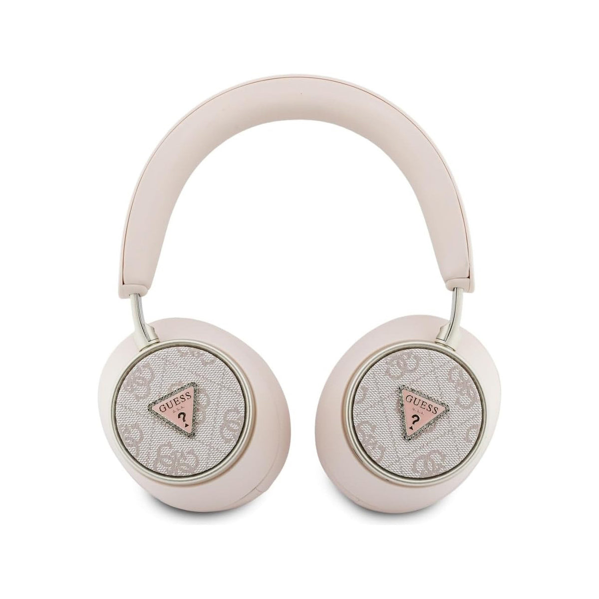 Guess Auriculares Bluetooth de Diadema – Cascos Rosa con Cancelación de Ruido ENC y Logo Guess, Conexión Inalámbrica Estable y Diseño Elegante