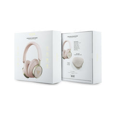 Guess Auriculares Bluetooth de Diadema – Cascos Rosa con Cancelación de Ruido ENC y Logo Guess, Conexión Inalámbrica Estable y Diseño Elegante