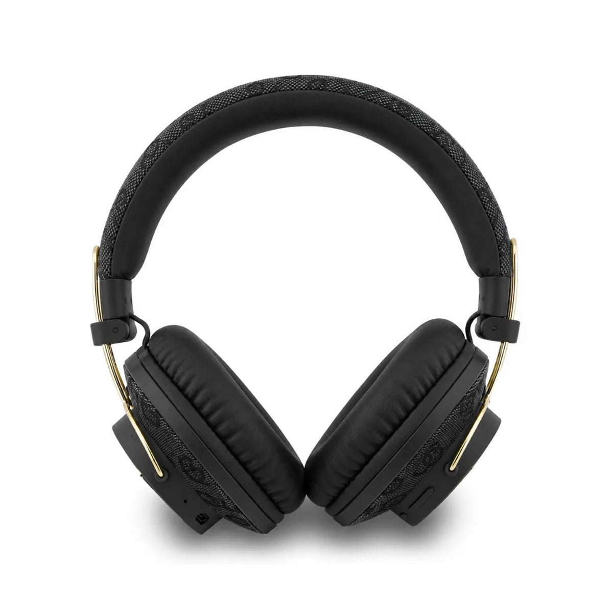 GUESS Auriculares Bluetooth de Polipiel con ENC y Logo Triangular, Negro
