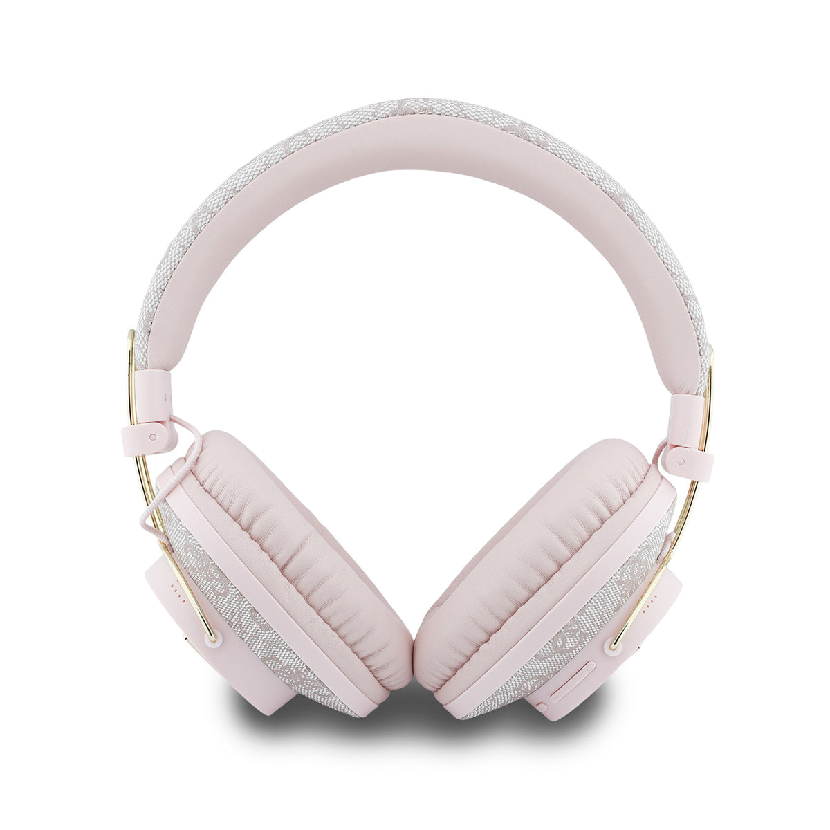 GUESS Auriculares Bluetooth de Polipiel con ENC y Logo Triangular, Rosa