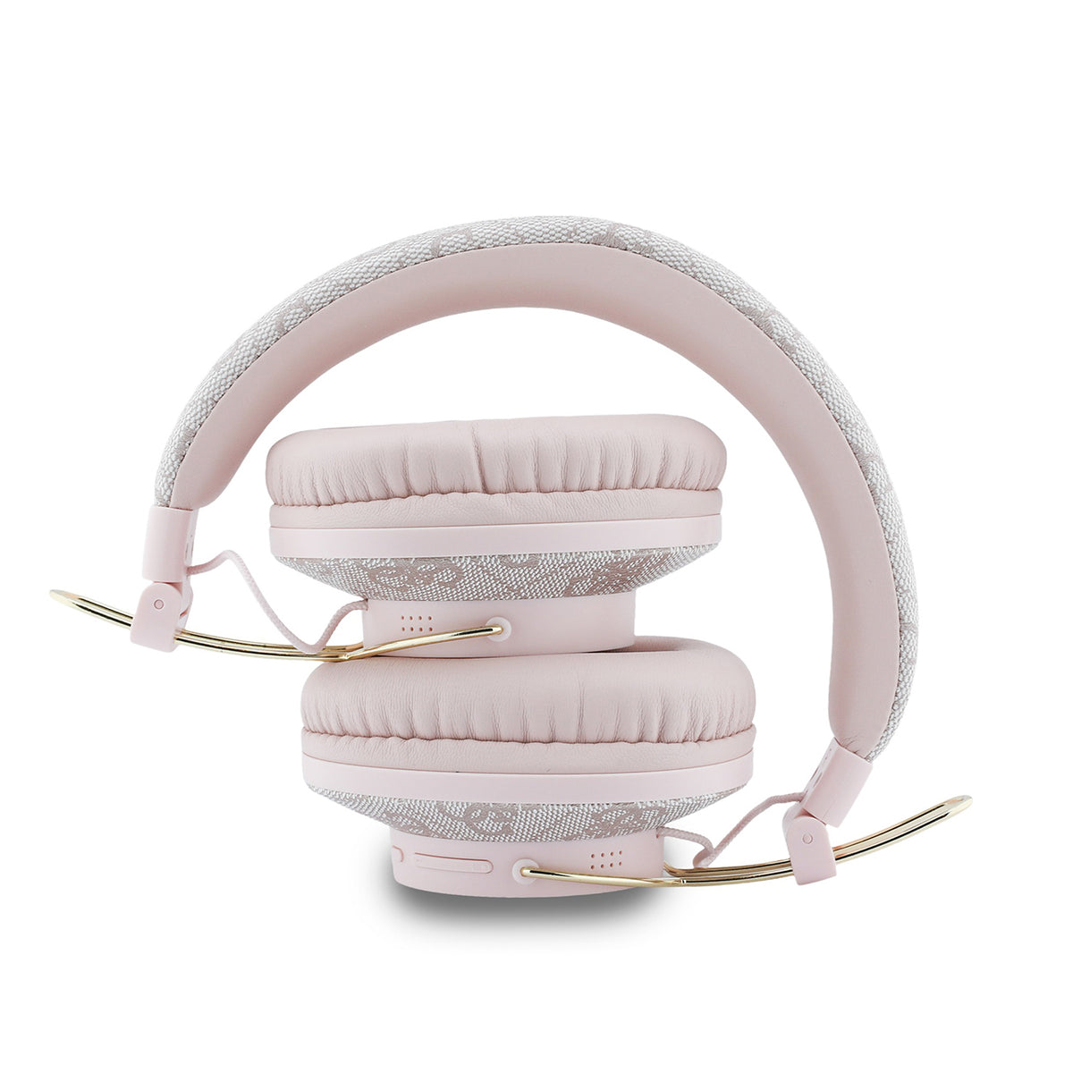 GUESS Auriculares Bluetooth de Polipiel con ENC y Logo Triangular, Rosa