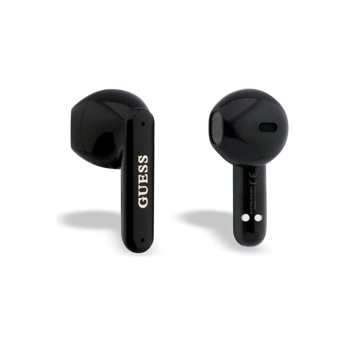 GUESS Auriculares TWS con Correa de Perlas y Estuche de Carga, Negro