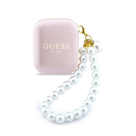 GUESS Auriculares TWS con Correa de Perlas y Estuche de Carga, Rosa