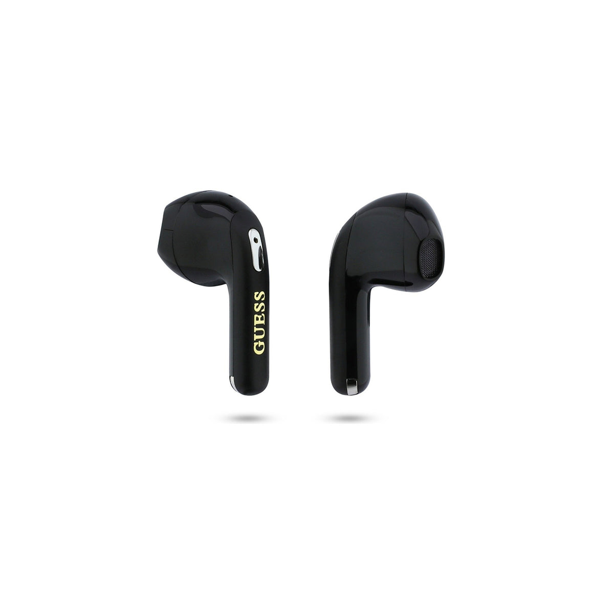 GUESS Auriculares Inalámbricos con Logo Triangular Dorado, Negro
