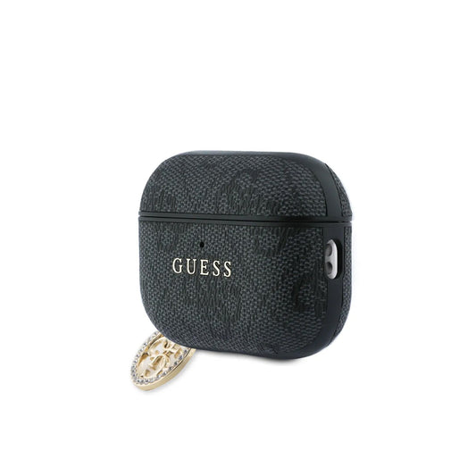 Guess Funda para AirPods Pro 3 Negra 4G – Carcasa Protectora con Colgante, Diseño Elegante y Ajuste Preciso