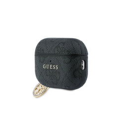 Guess Funda para AirPods Pro 3 Negra 4G – Carcasa Protectora con Colgante, Diseño Elegante y Ajuste Preciso