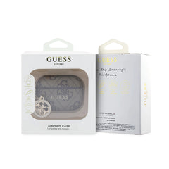 Guess Funda para AirPods 3 – Carcasa Marrón con Estampado Clásico Guess, Protección Segura y Ajuste Preciso