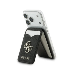 GUESS Tarjetero 4G con Espejo Compatible con MagSafe, Negro
