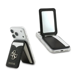 GUESS Tarjetero 4G con Espejo Compatible con MagSafe, Negro