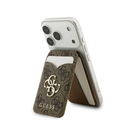GUESS Tarjetero 4G con Espejo Compatible con MagSafe, Marrón