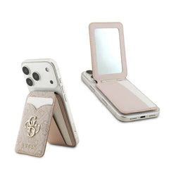 GUESS Tarjetero 4G con Espejo Compatible con MagSafe, Rosa