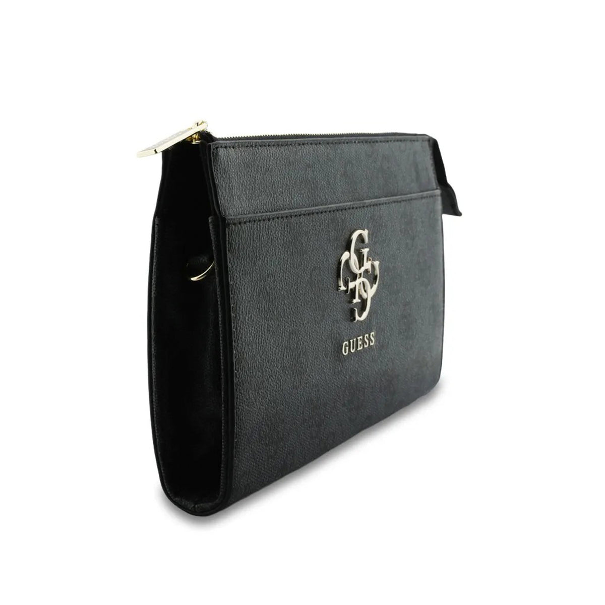 GUESS Bolso de Mano con Logo 4G, Muñequera y Correa Ajustable, Negro