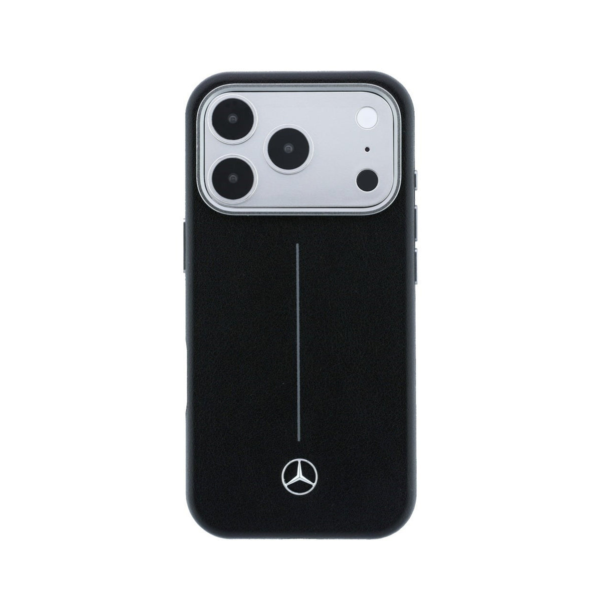 Mercedes-Benz Funda Efecto Cuero para iPhone 17 Pro/18 Pro Compatible con MagSafe, Negro