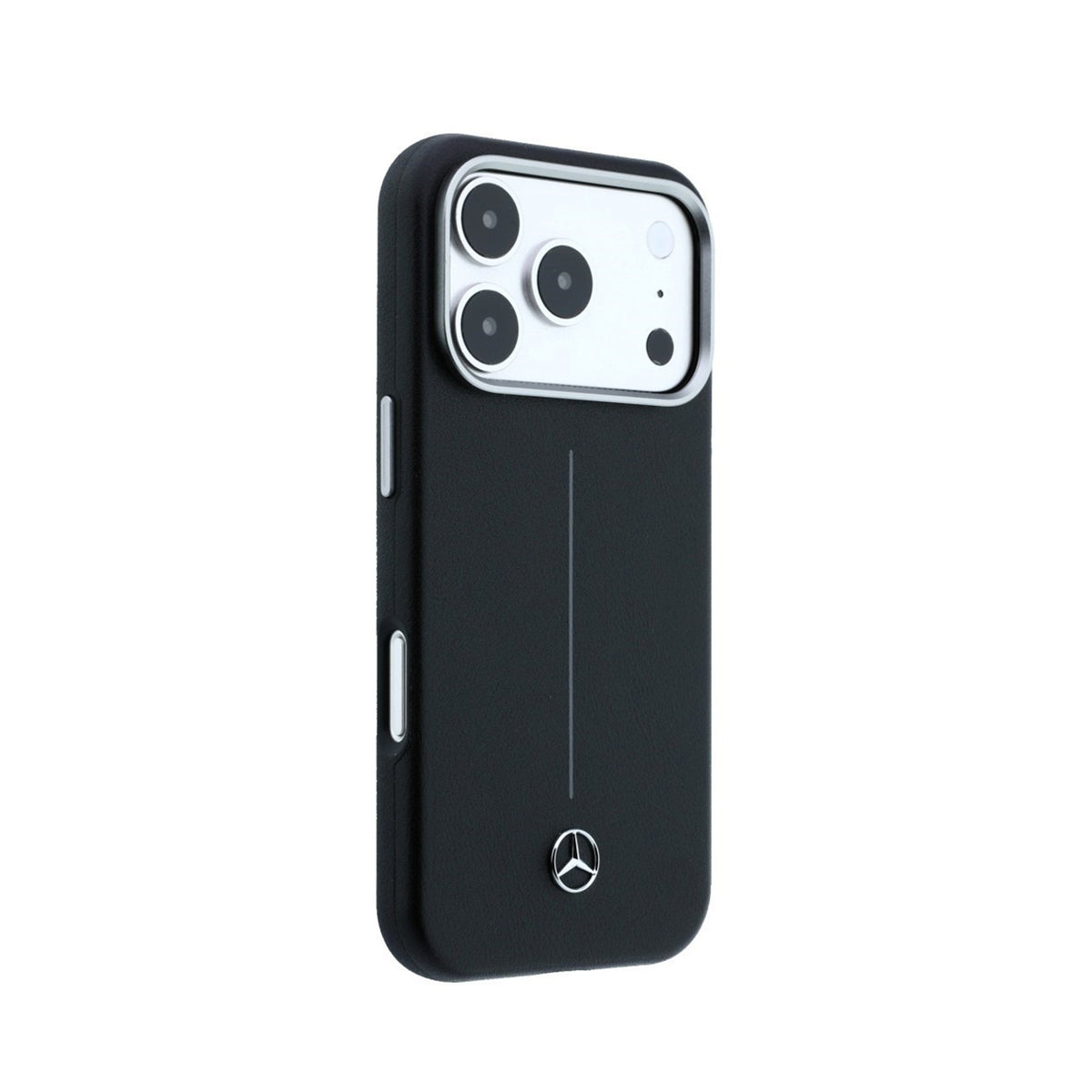 Mercedes-Benz Funda Efecto Cuero para iPhone 17 Pro/18 Pro Compatible con MagSafe, Negro