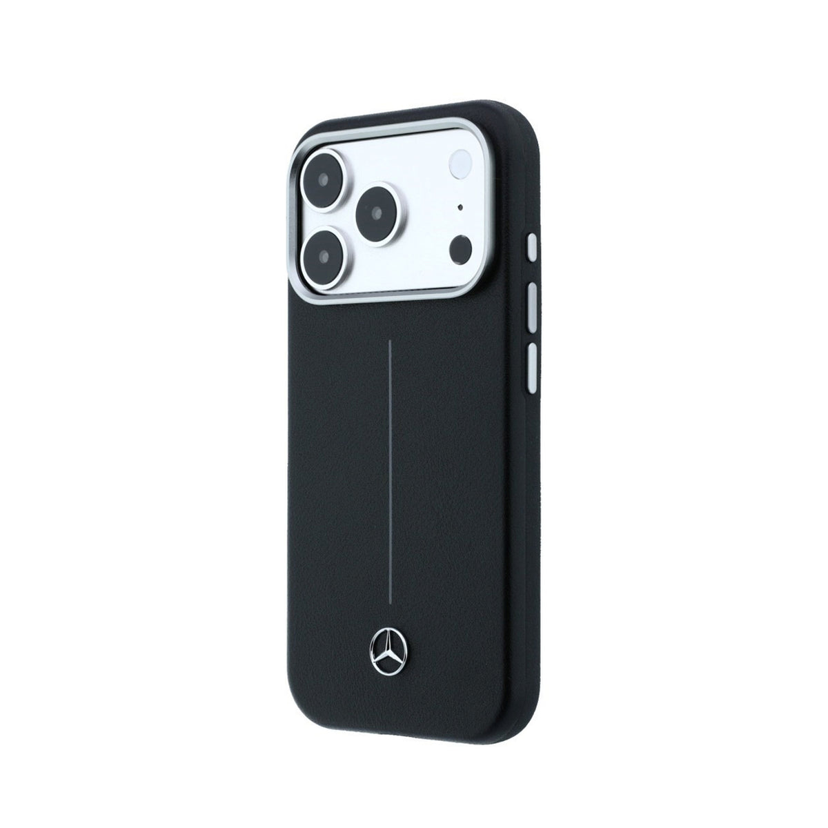 Mercedes-Benz Funda Efecto Cuero para iPhone 17 Pro/18 Pro Compatible con MagSafe, Negro