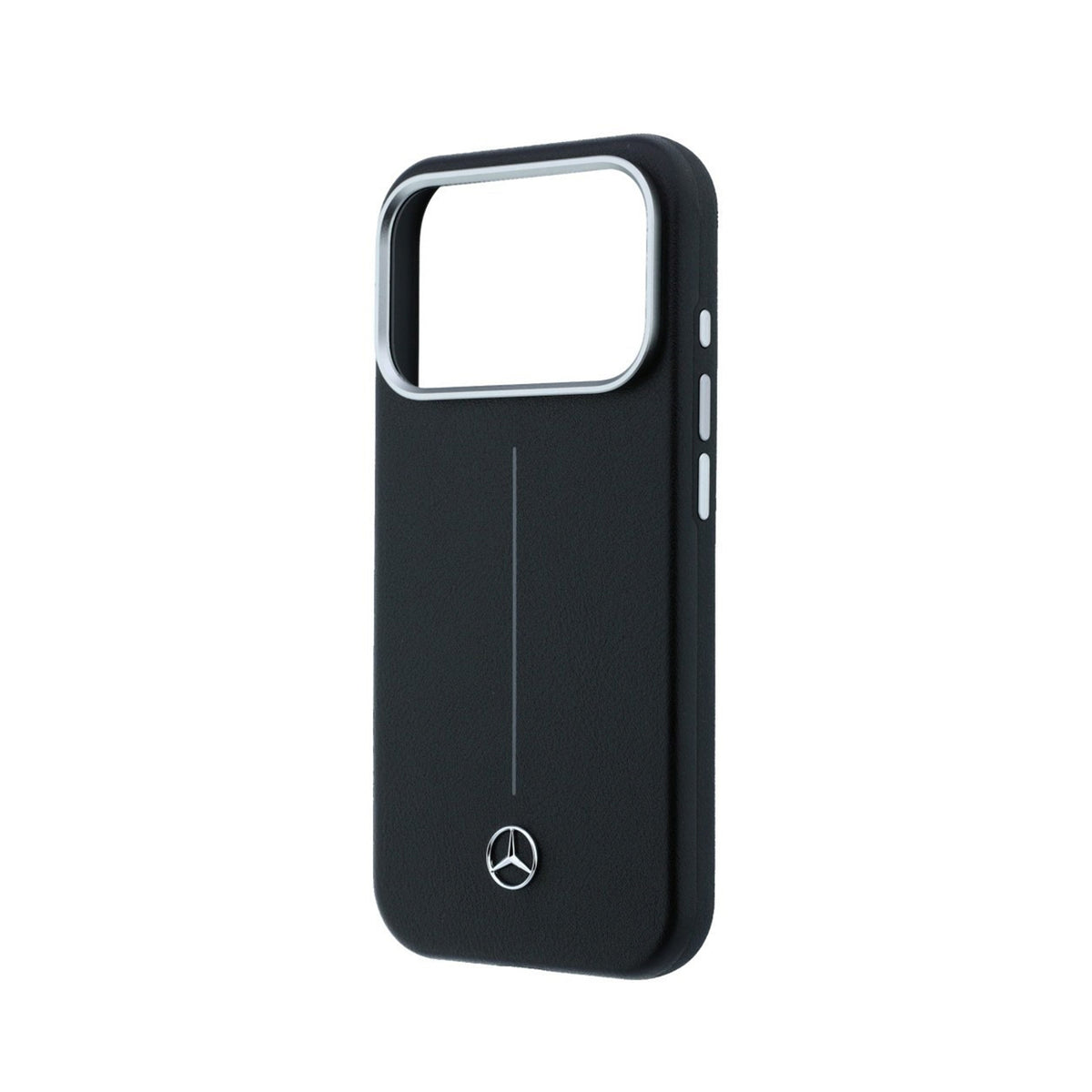 Mercedes-Benz Funda Efecto Cuero para iPhone 17 Pro/18 Pro Compatible con MagSafe, Negro