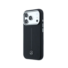 Mercedes-Benz Funda de Cuero para iPhone 17 Pro Max Compatible con MagSafe, Negro