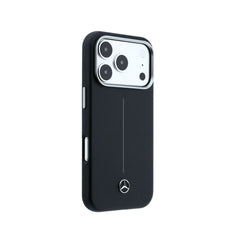 Mercedes-Benz Funda de Cuero para iPhone 17 Pro Max Compatible con MagSafe, Negro