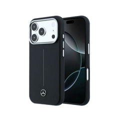 Mercedes-Benz Funda de Cuero para iPhone 17 Pro Max Compatible con MagSafe, Negro
