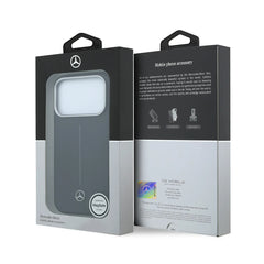 Mercedes-Benz Funda de Cuero para iPhone 17 Pro Max Compatible con MagSafe, Negro