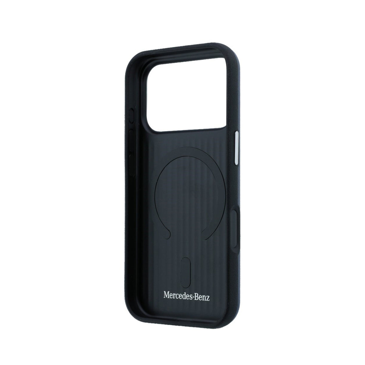 Mercedes-Benz Funda Efecto Cuero para iPhone 17 Pro/18 Pro Compatible con MagSafe, Azul Marino