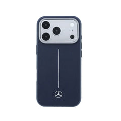 Mercedes-Benz Funda de Cuero para iPhone 17 Pro Max Compatible con MagSafe, Azul