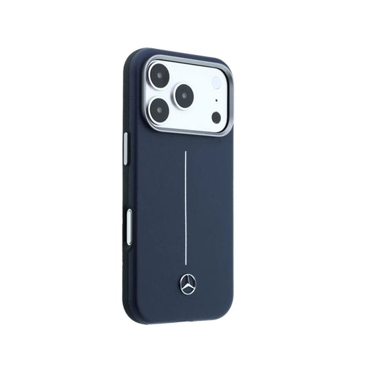Mercedes-Benz Funda de Cuero para iPhone 17 Pro Max Compatible con MagSafe, Azul