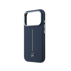 Mercedes-Benz Funda de Cuero para iPhone 17 Pro Max Compatible con MagSafe, Azul