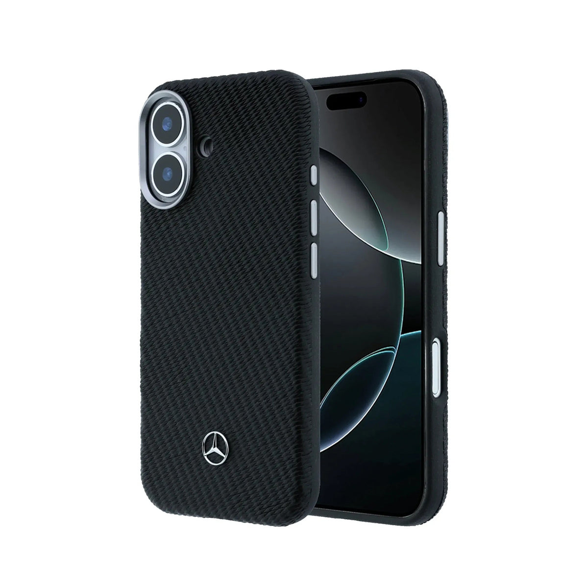 Mercedes-Benz Funda Textura Trenzada para iPhone 17 Compatible con MagSafe, Negro