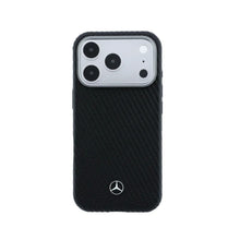 Mercedes-Benz Funda de Cuero con Textura para iPhone 17 Pro Max Compatible con MagSafe, Negro