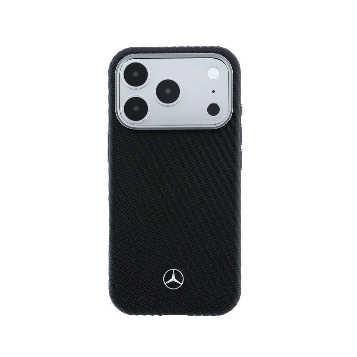 Mercedes-Benz Funda de Cuero con Textura para iPhone 17 Pro Max Compatible con MagSafe, Negro