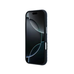 Mercedes-Benz Funda de Cuero con Textura para iPhone 17 Pro Max Compatible con MagSafe, Azul Marino