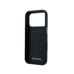 Mercedes-Benz Funda de Cuero con Textura para iPhone 17 Pro Max Compatible con MagSafe, Azul Marino