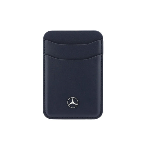Mercedes-Benz Tarjetero Magnético de Cuero Compatible con MagSafe, Azul Marino