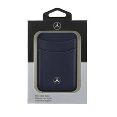 Mercedes-Benz Tarjetero Magnético de Cuero, Azul Marino