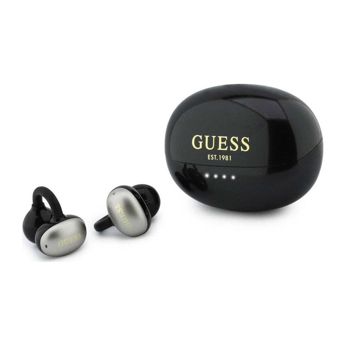 GUESS Auriculares Abiertos Inalámbricos con Logo Clásico, Negro