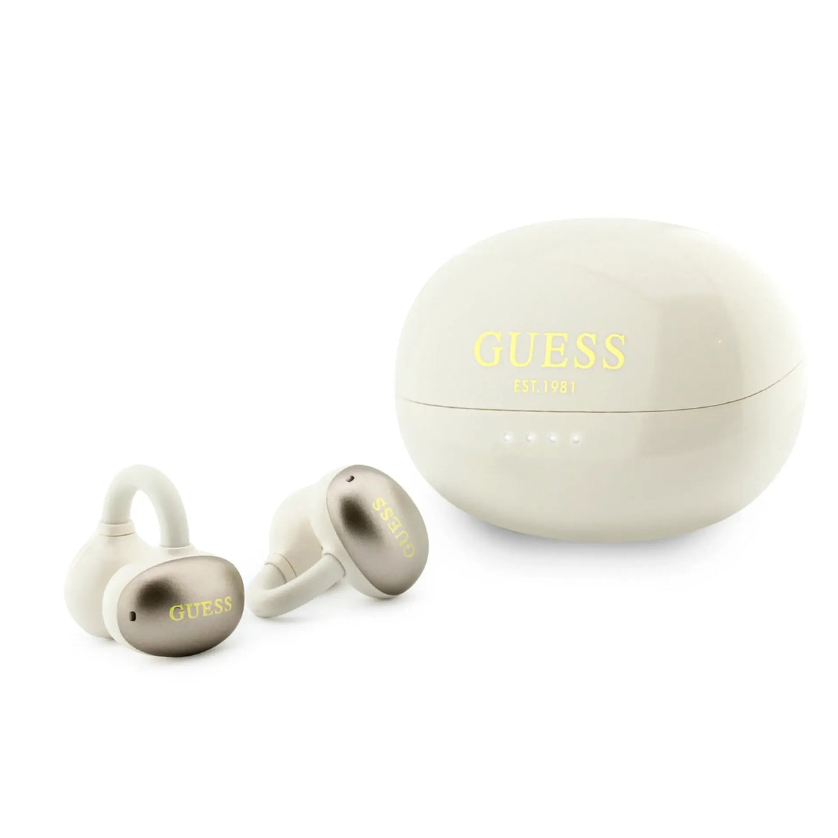 GUESS Auriculares Abiertos Inalámbricos con Logo Clásico, Dorado