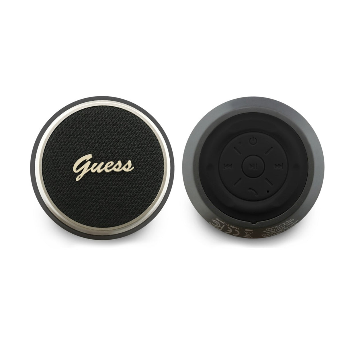 GUESS Altavoz Bluetooth Portátil 5W con Logo Script Metálico, Negro