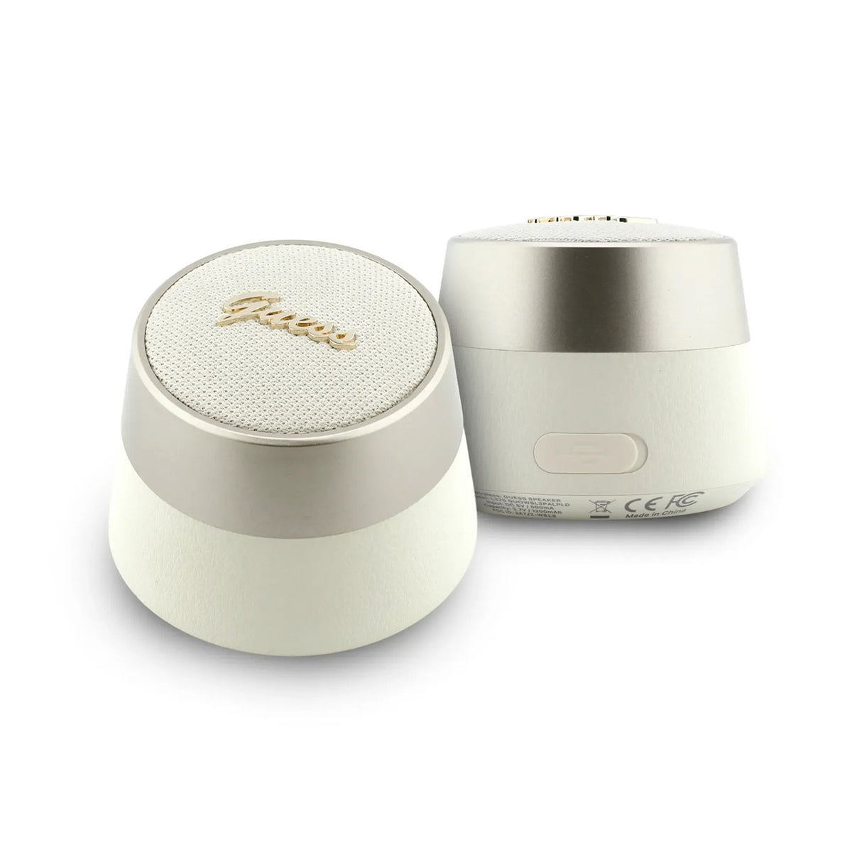 GUESS Altavoz Bluetooth Portátil 5W con Logo Script Metálico, Dorado