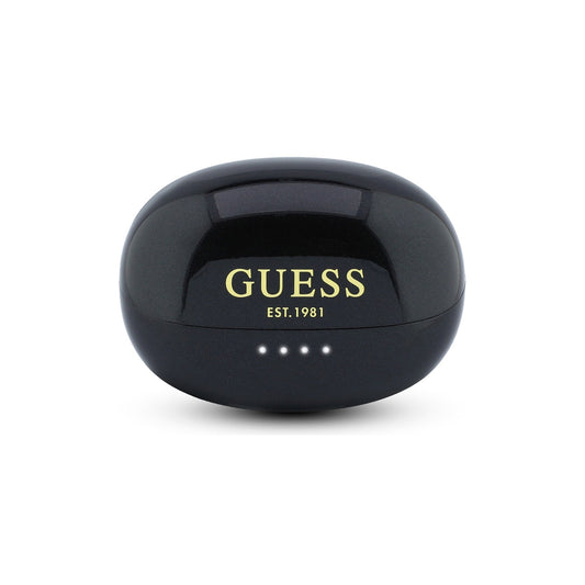 GUESS Auriculares OWS con Acabado Metálico y Logo Clásico, Negro