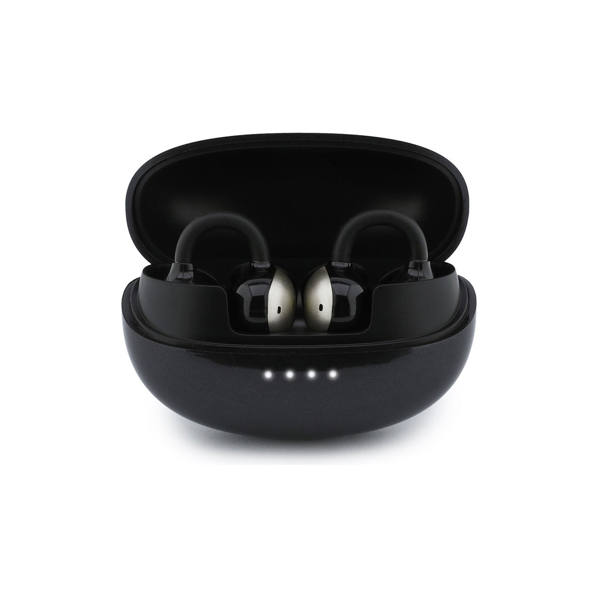 GUESS Auriculares OWS con Acabado Metálico y Logo Clásico, Negro