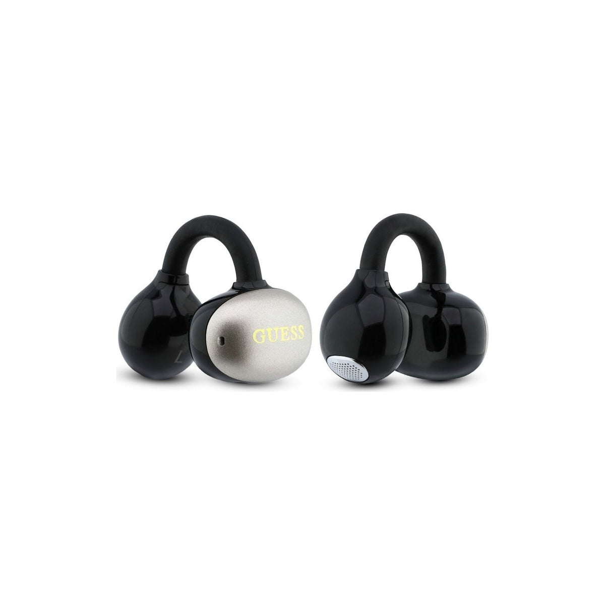 GUESS Auriculares OWS con Acabado Metálico y Logo Clásico, Negro
