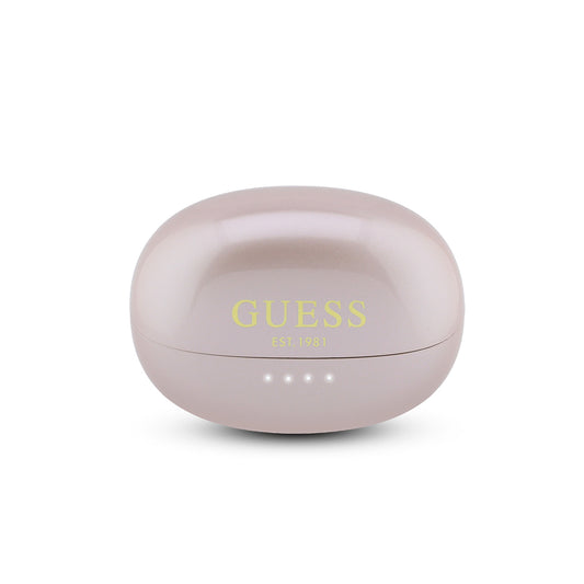 GUESS Auriculares OWS con Acabado Metálico y Logo Clásico, Rosa