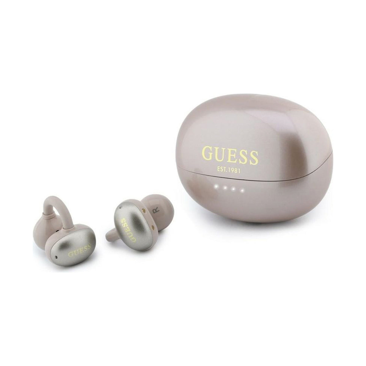 GUESS Auriculares OWS con Acabado Metálico y Logo Clásico, Rosa