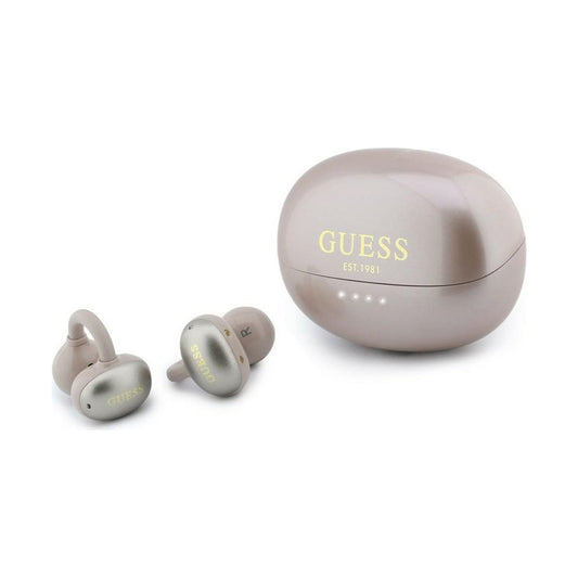 GUESS Auriculares OWS con Acabado Metálico y Logo Clásico, Rosa