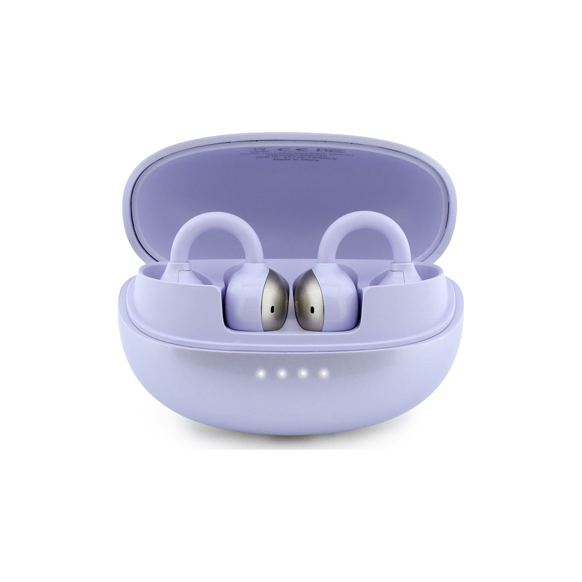 GUESS Auriculares OWS con Acabado Metálico y Logo Clásico, Morado