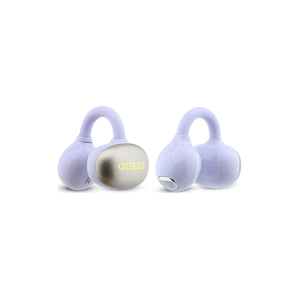 GUESS Auriculares OWS con Acabado Metálico y Logo Clásico, Morado
