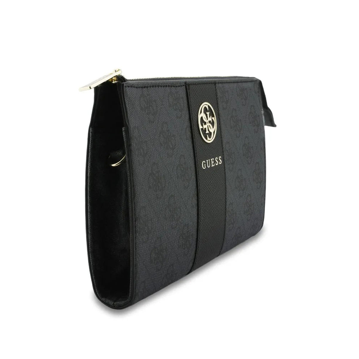 GUESS Bolso de Mano con Banda Central 4G, Negro