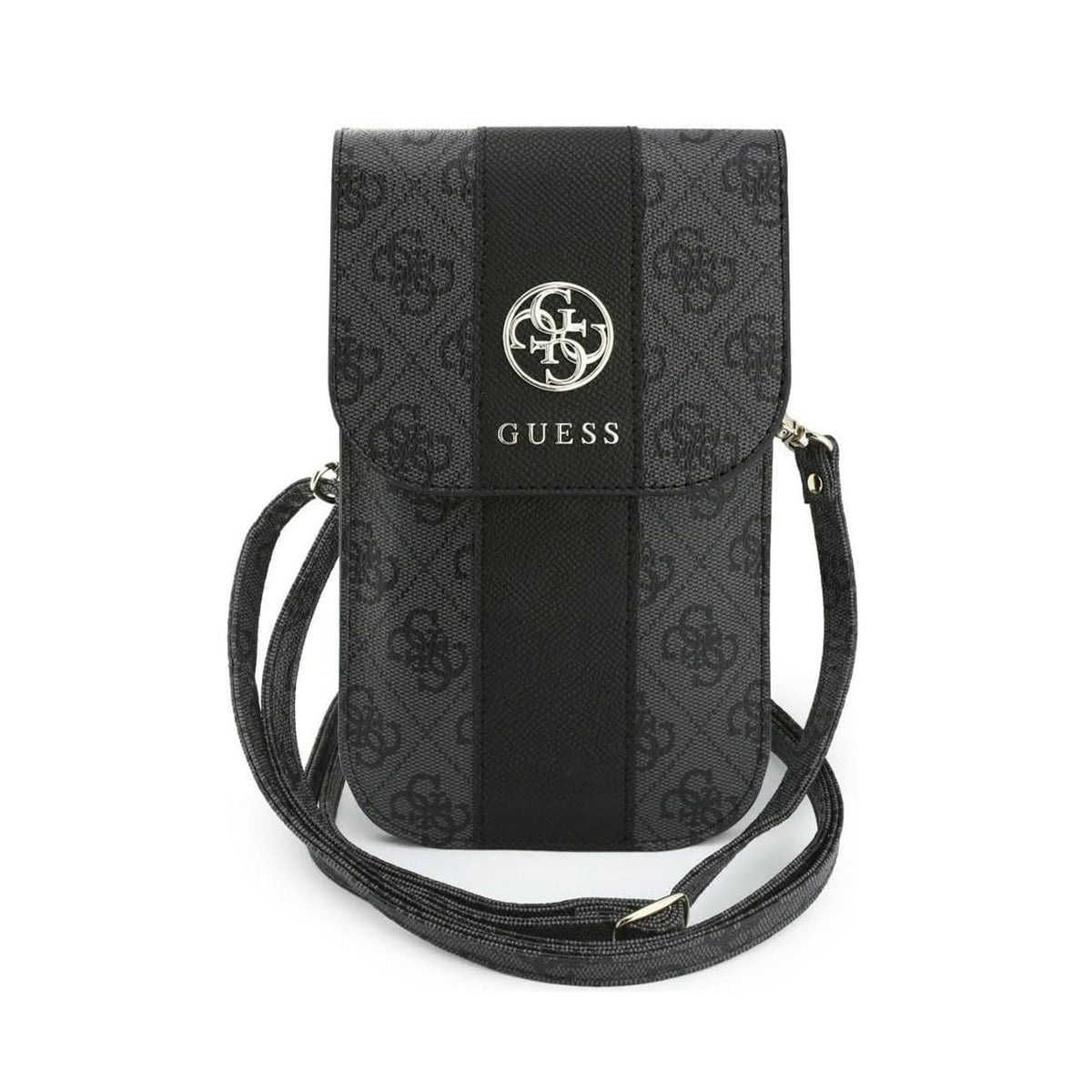 GUESS Bolso Cruzado con Banda Central 4G, Negro