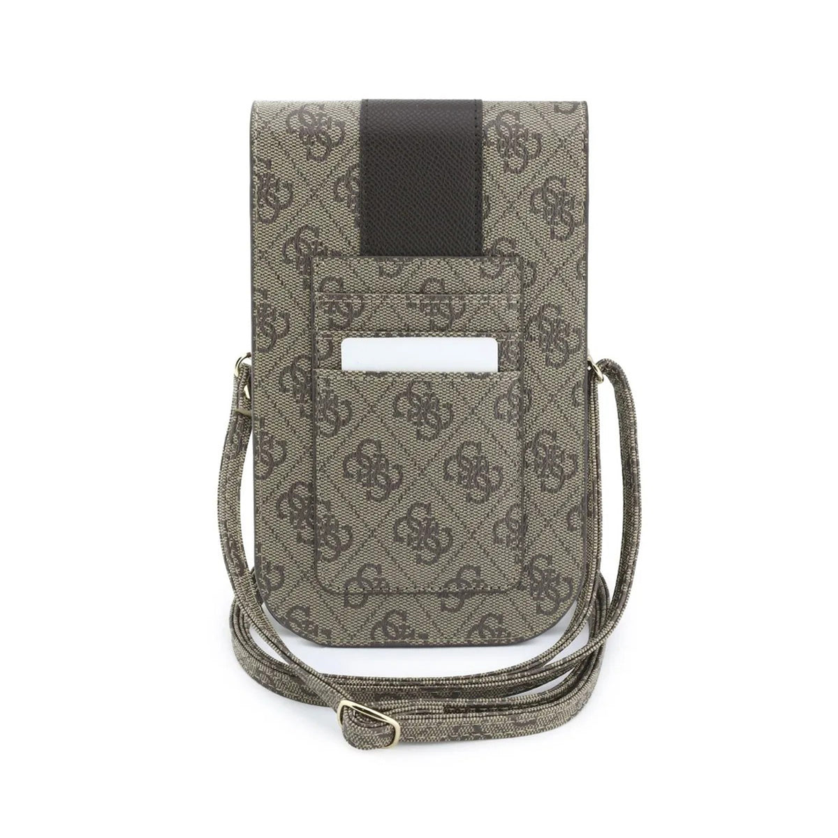 GUESS Bolso Cruzado con Banda Central 4G, Marrón